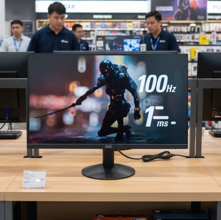 Monitor Aoc 23,8 Led Full-hd, 100hz, 1ms, Vesa - 24b30hm2 Cor Preto