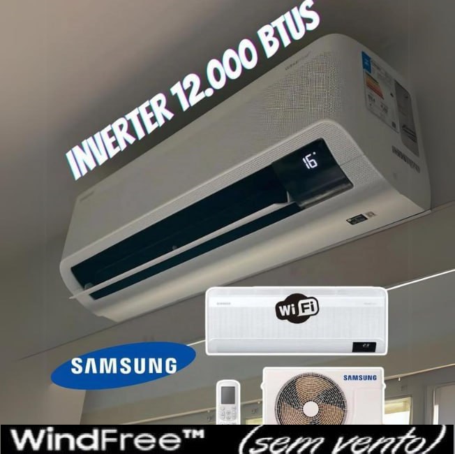 Ar Condicionado Split Hi Wall Samsung WindFree AI Inverter 12.000 Btus Frio 220v R-32
