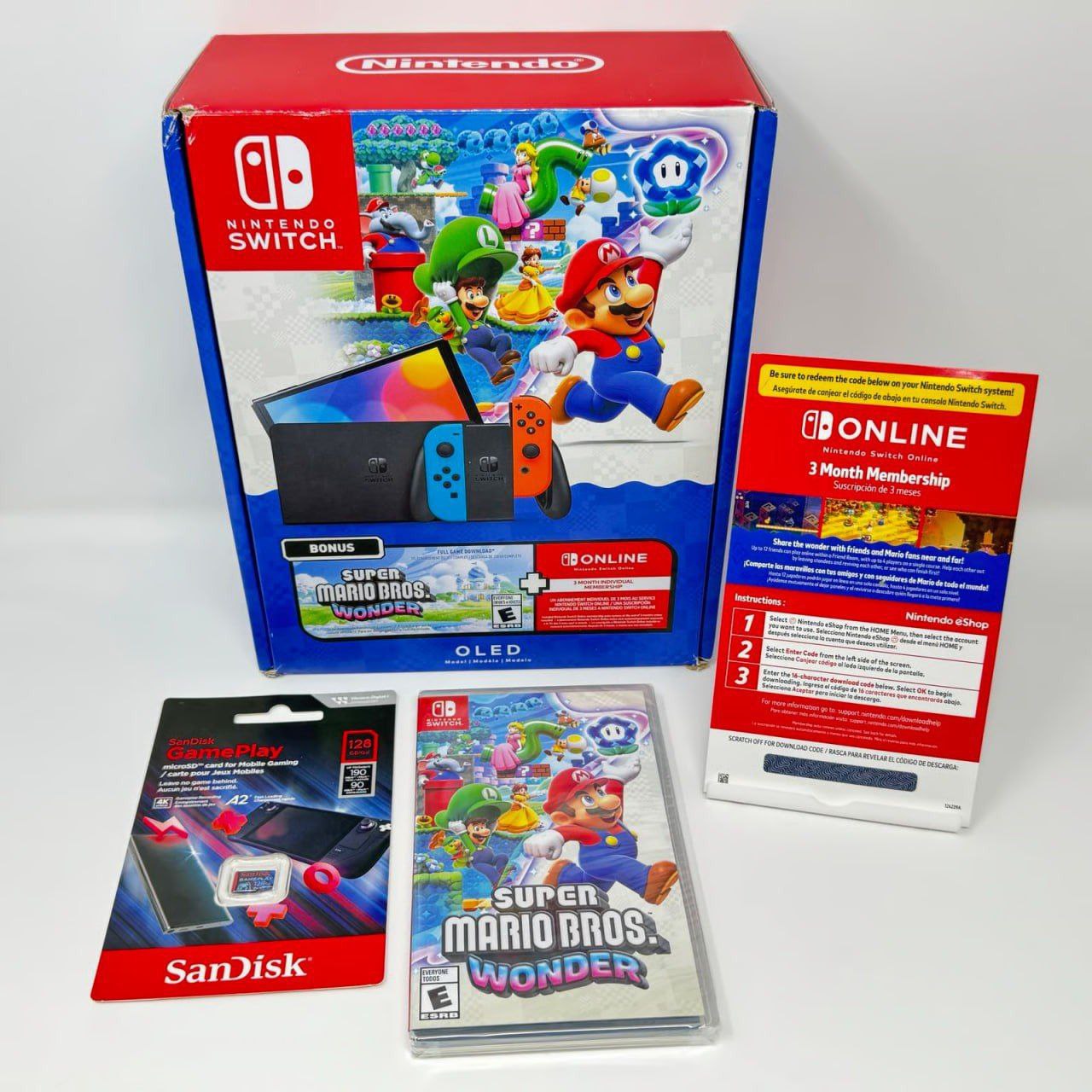 Console Nintendo Switch + Super Mario Bros. Wonder + 3 Meses de Assinatura Nintendo Switch Online - NT000054NSW