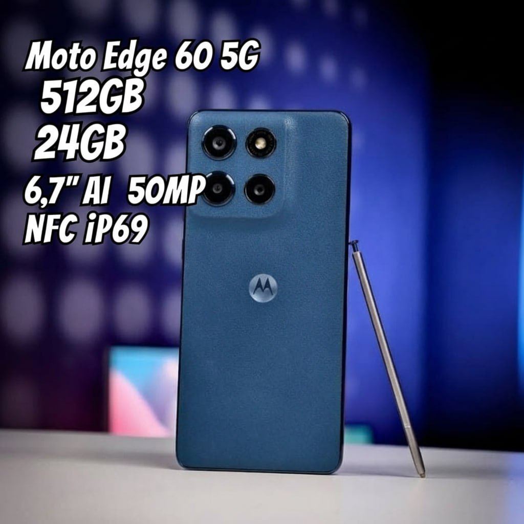 Smartphone Motorola Edge 60 5G 512GB 24GB 6,7" AI 50MP NFC iP69