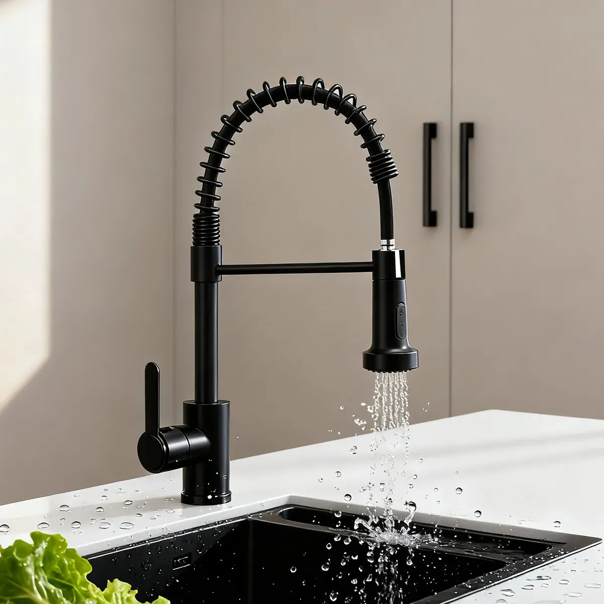 Torneira Aço Inoxidável Hongyu Luxo Flexível Preto Fosco