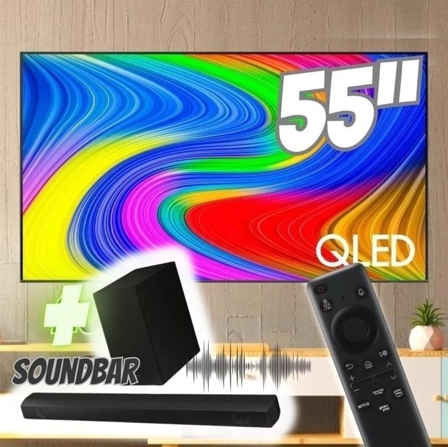 Combo Samsung Vision AI TV 55" QLED Ultra 4K QEF1 + Soundbar HW-B400F